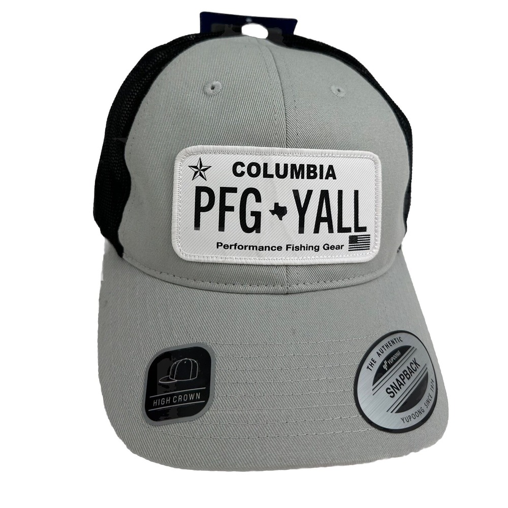 Columbia Unisex PFG Trucker Patch Snap‎ Back, Cool Grey/Tx License Plate OS New